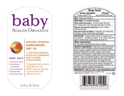 Image Of Bottle Label (Av3712501 Mineral Sunscreen Spf 18)